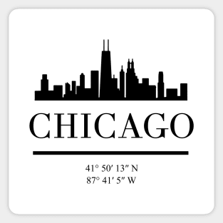 CHICAGO ILLINOIS BLACK SILHOUETTE SKYLINE ART Sticker